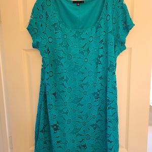 Aqua lace dress, fully lined, never worn